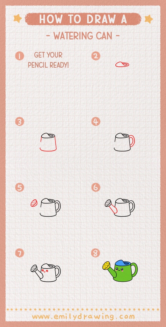 how to draw a watering can pinterest pin